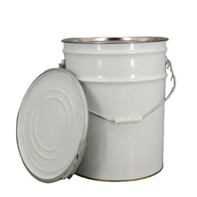 5 galloni di pittura secchio di metallo bianco con manopola di blocco anello coperchio