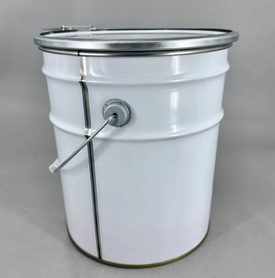 20L secchio in acciaio a testa aperta con coperchio e maniglia per acqua e solvente base