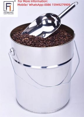 Bottile di metallo da 25 litri con coperchio per i chicchi di caffè tostati