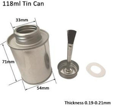 118ML Contenitori di stagno metallico con coperchio a vite per adesivi chimici