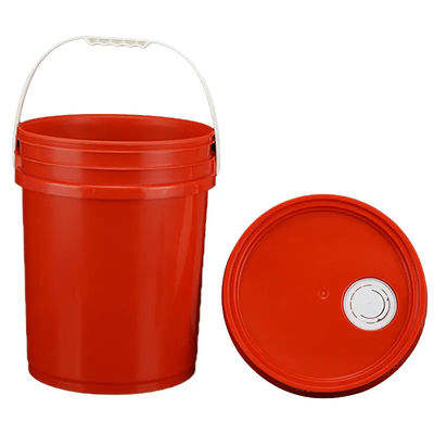 Bottile di vernice in plastica da 20 litri con coperchio, maniglia in plastica e copertura piatta