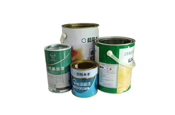 1 litro di vernice a olio rotonda, scatole di ferro in latta con maniglia a anello di plastica