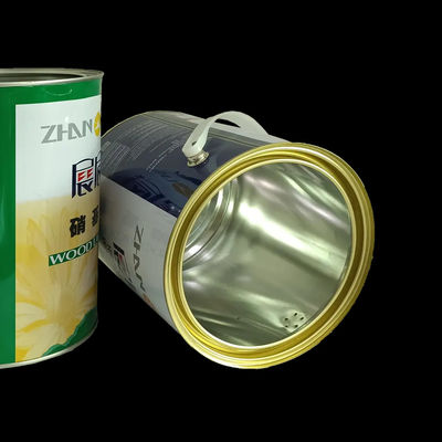 1 litro di vernice a olio rotonda, scatole di ferro in latta con maniglia a anello di plastica