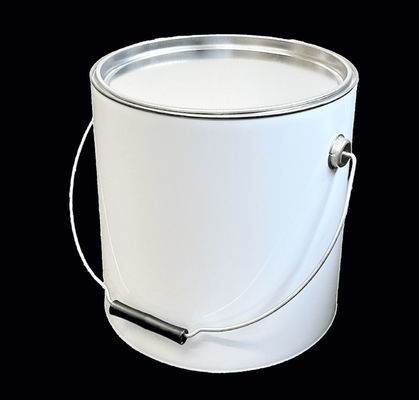 Piccolo bidone rotondo con coperchio a leva perfetto per lo stoccaggio e il trasporto di sostanze chimiche